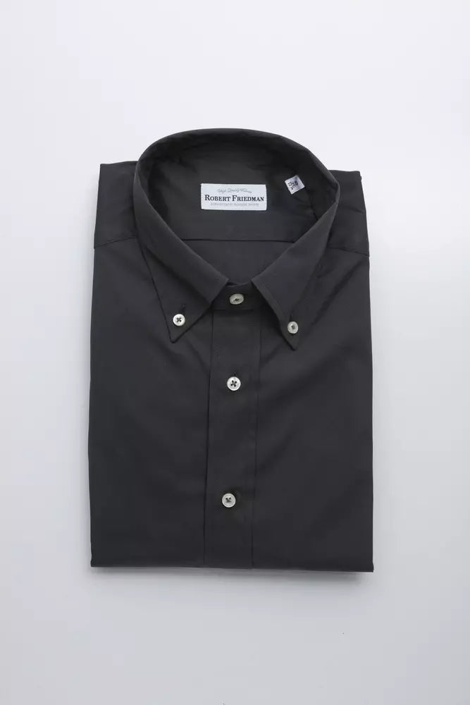 Robert Friedman Chemise boutonnée grise élégante pour homme