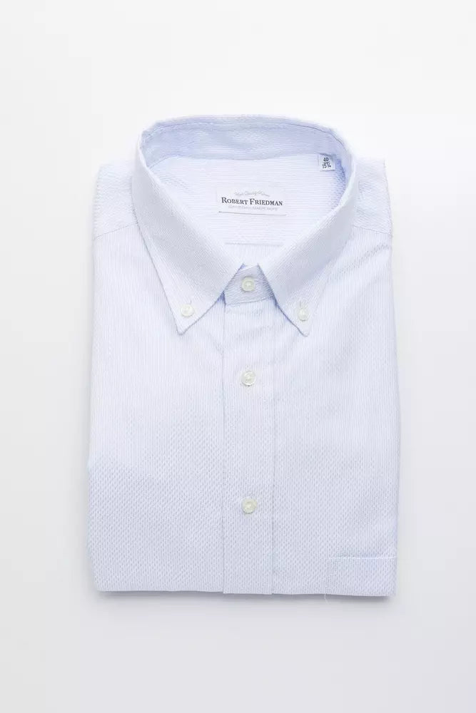 Robert Friedman Chemise boutonnée élégante en coton bleu clair