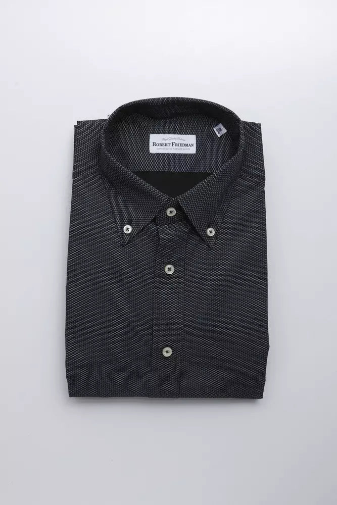 Robert Friedman Chemise boutonnée élégante en coton noir