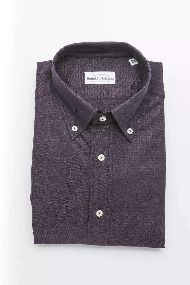 Robert Friedman Chemise boutonnée élégante en coton noir