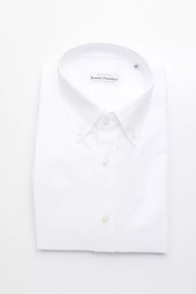 Robert Friedman Chemise boutonnée élégante en coton blanc