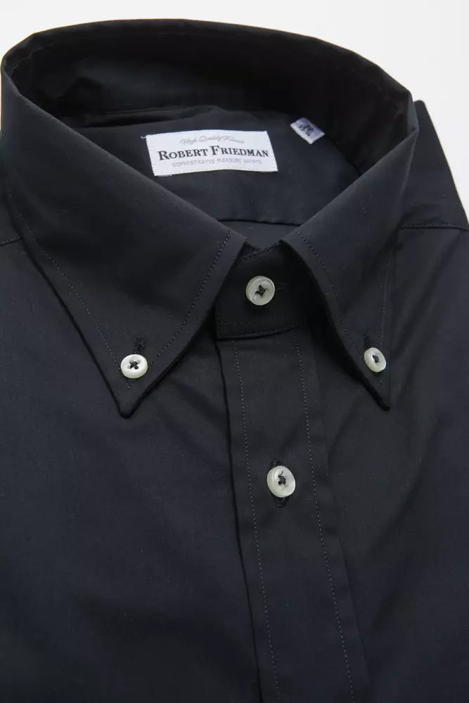 Robert Friedman Chemise régulière boutonnée noire élégante