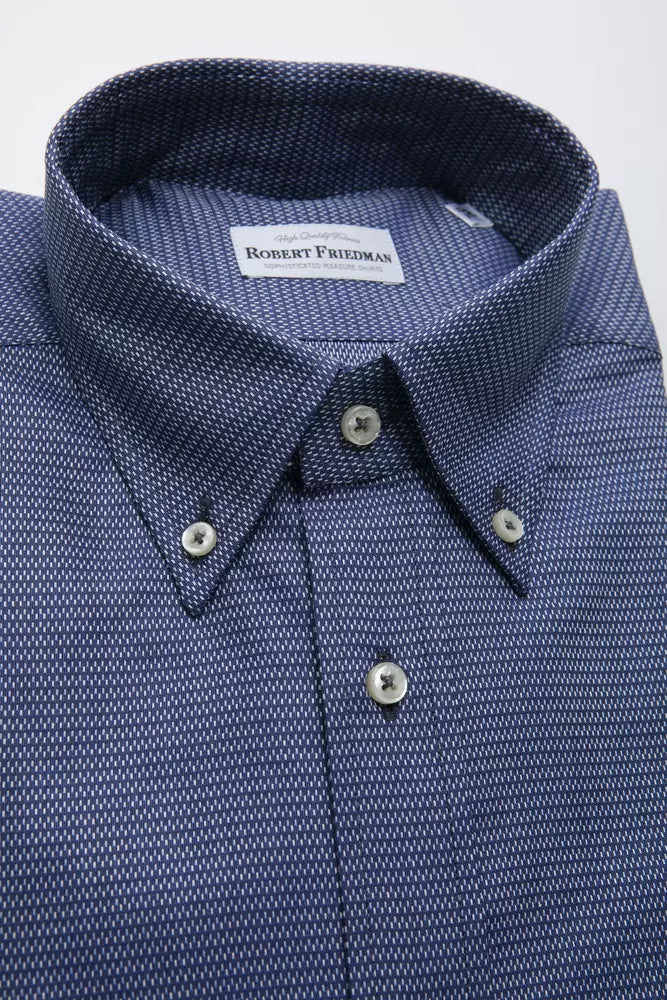 Robert Friedman Chemise boutonnée élégante en coton bleu