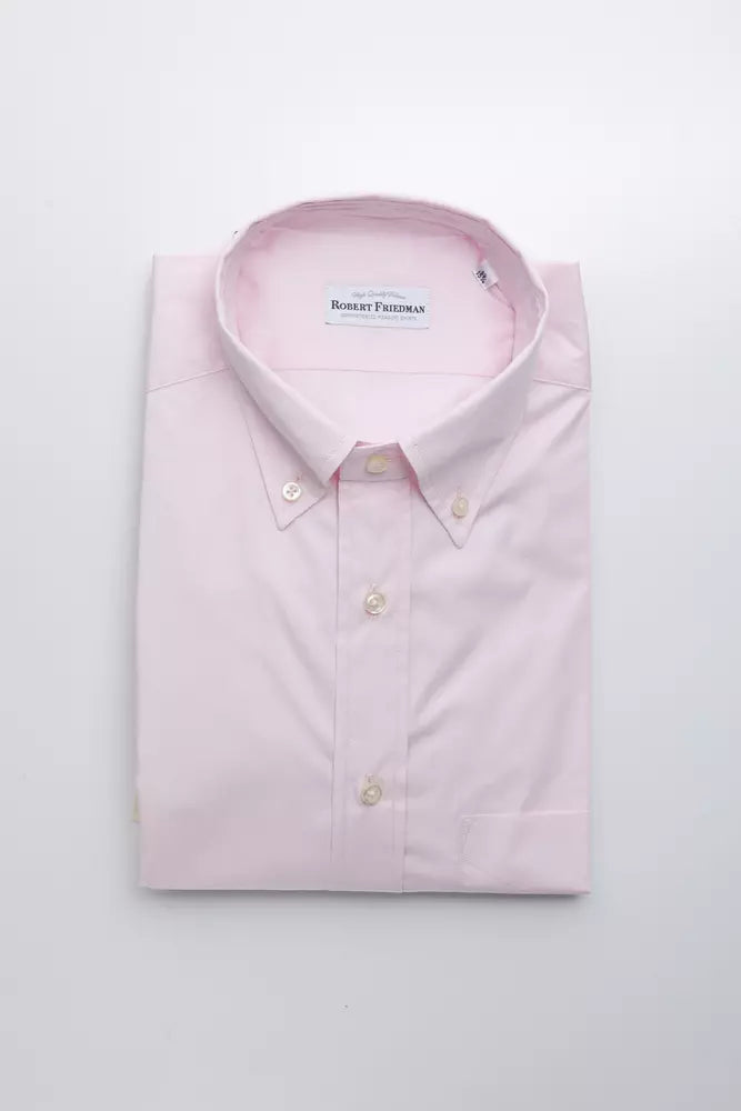 Robert Friedman Chemise boutonnée élégante en coton rose