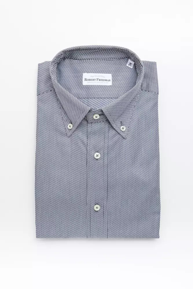 Robert Friedman Chemise boutonnée élégante en coton bleu