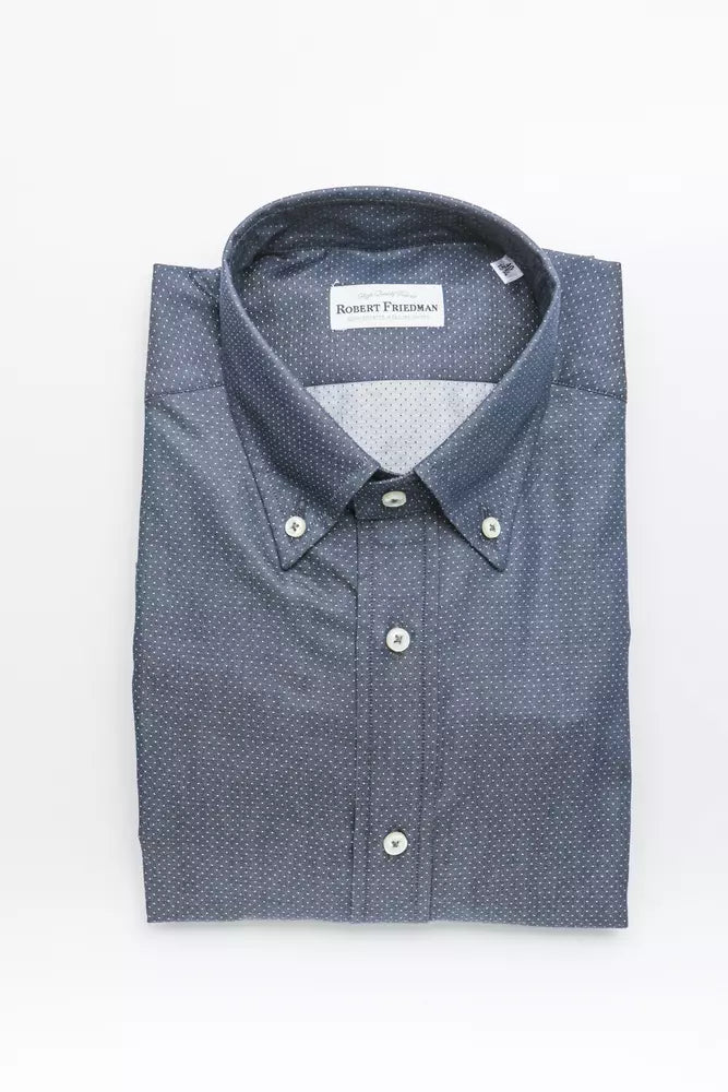 Robert Friedman Chemise coupe classique en coton bleu élégant