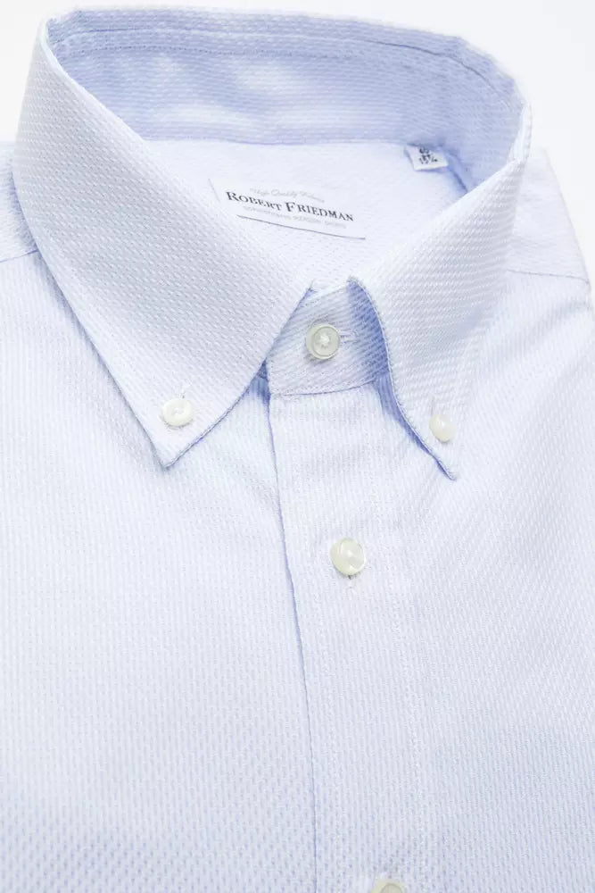 Robert Friedman Chemise boutonnée élégante en coton bleu clair