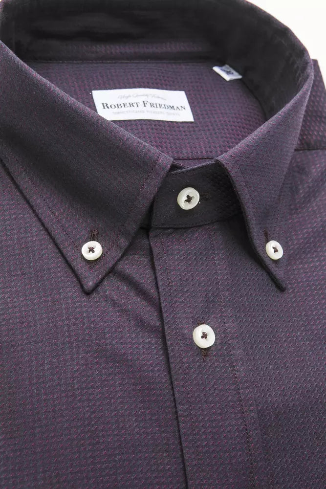 Robert Friedman Chemise boutonnée élégante en coton noir