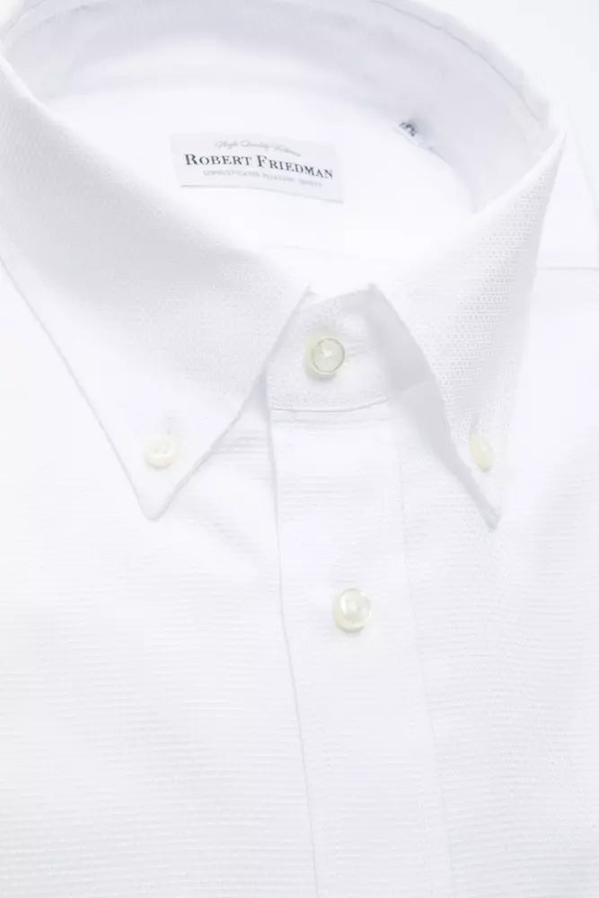 Robert Friedman Chemise boutonnée élégante en coton blanc