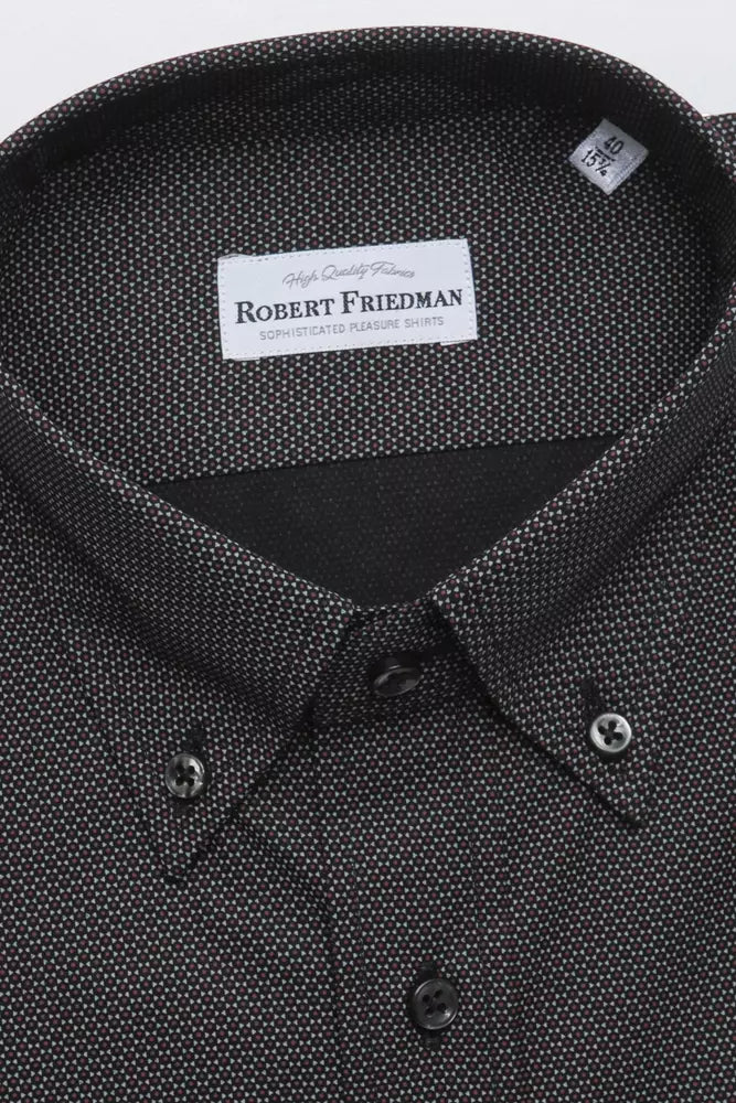 Robert Friedman Chemise boutonnée élégante en coton noir