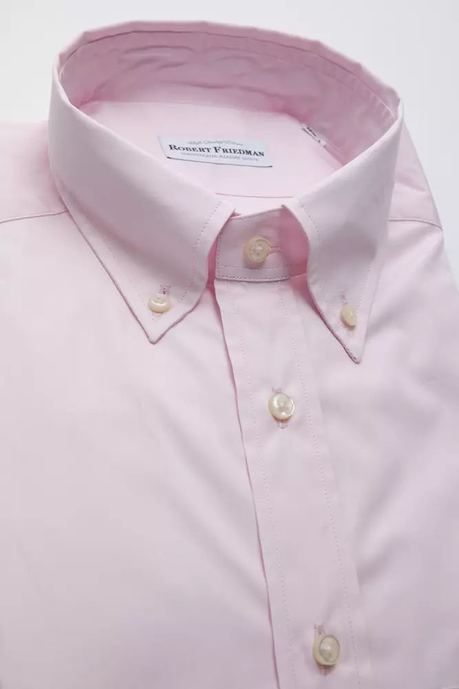 Robert Friedman Chemise boutonnée élégante en coton rose