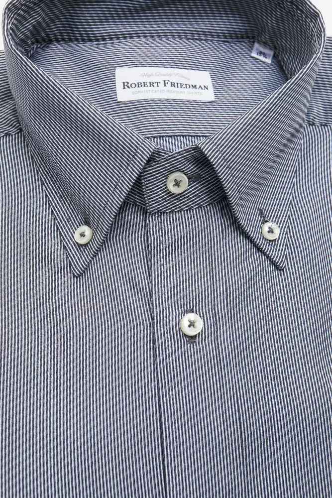 Robert Friedman Chemise boutonnée élégante en coton bleu