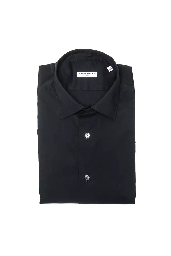 Robert Friedman Chemise élégante à col noir et slim