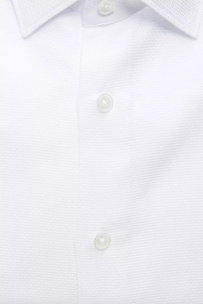 Robert Friedman Chemise élégante en coton blanc coupe slim