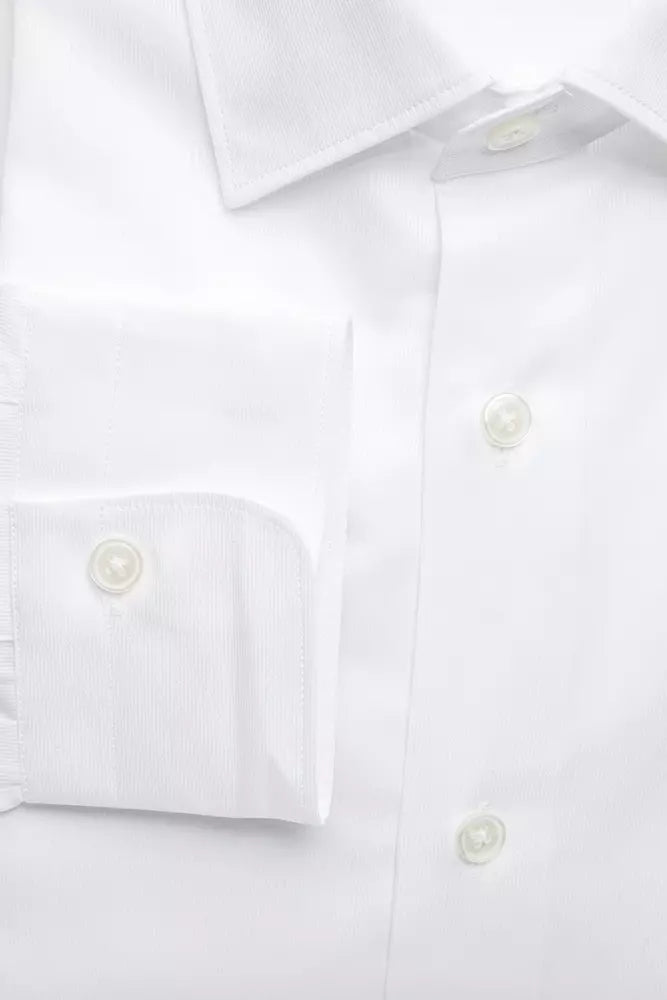 Robert Friedman Chemise élégante à col slim en coton blanc