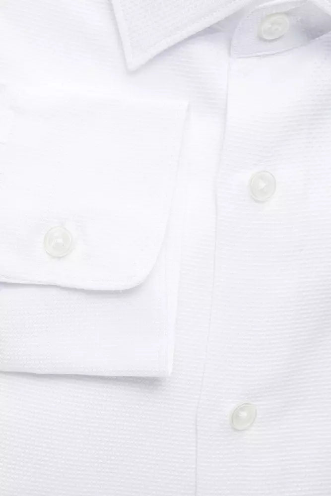 Robert Friedman Chemise élégante en coton blanc coupe slim