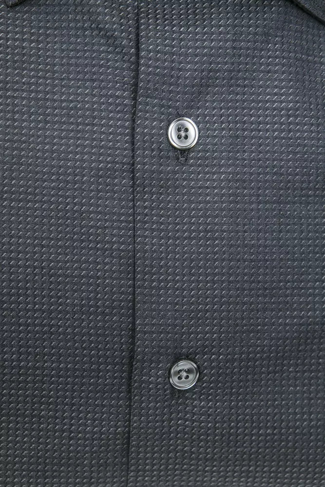 Robert Friedman Chemise élégante à col slim en coton mélangé noir