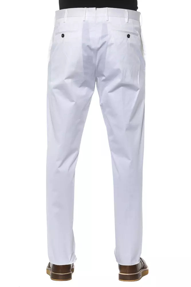 PT Torino White Cotton Men's Trouser