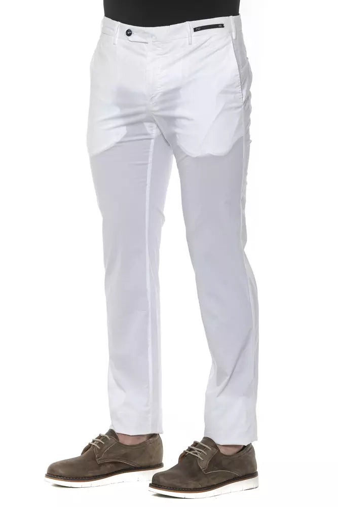 PT Torino White Cotton Men Trouser