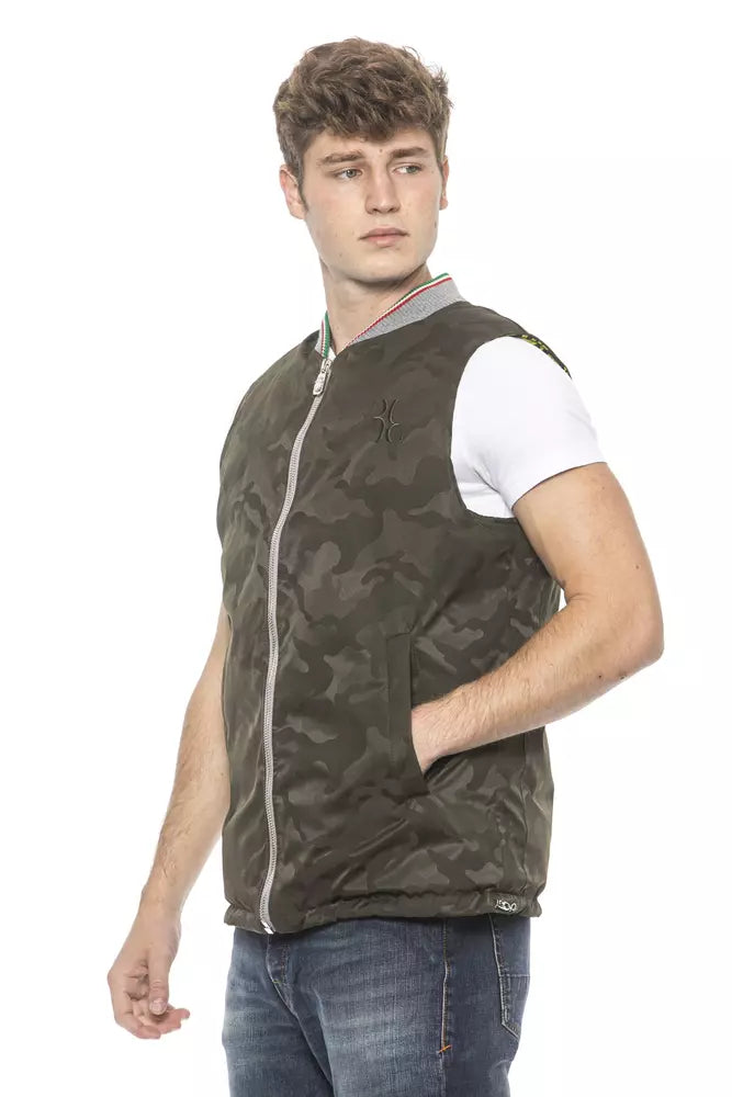 Billionaire Italian Couture Chic Army Men's Designer Vest