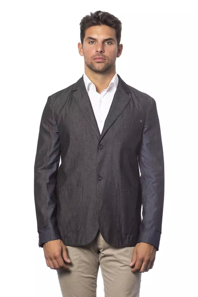 Chic Verri Single-Breasted Gray Blazer