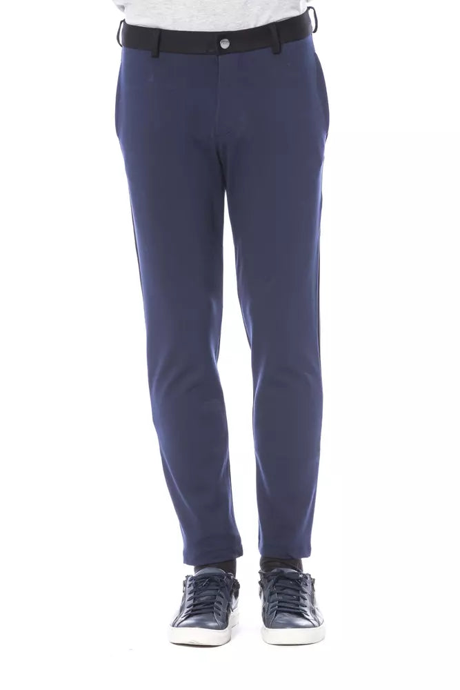 Pantalon Verri élégant coupe slim bleu