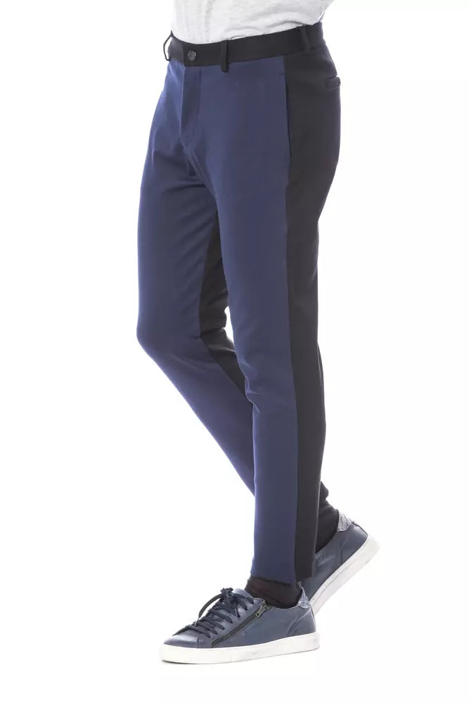 Pantalon Verri élégant coupe slim bleu