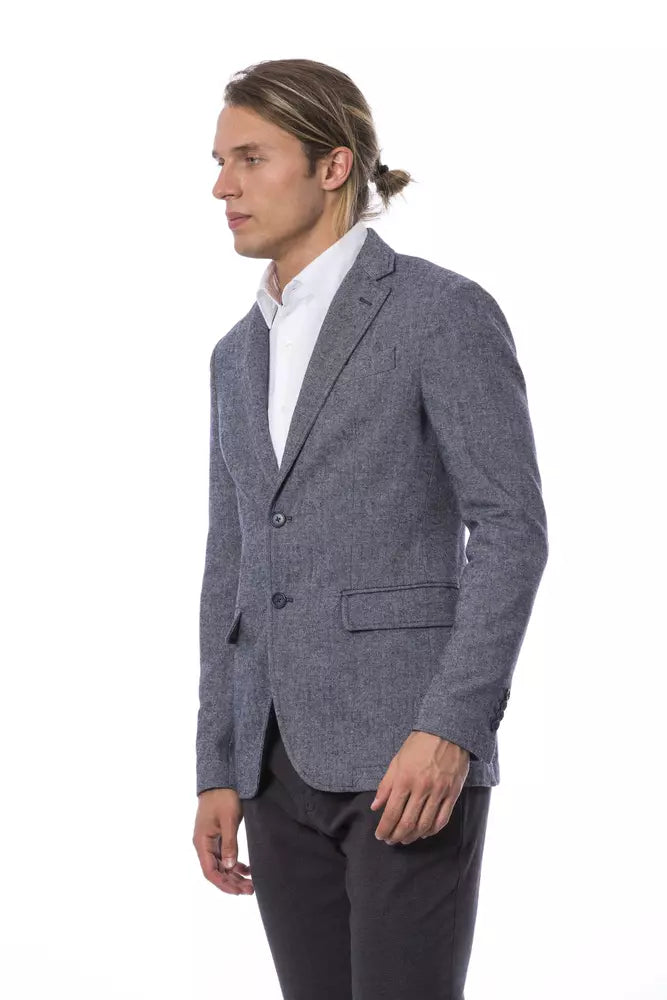 Verri Elegant Blue Single-Breasted Blazer