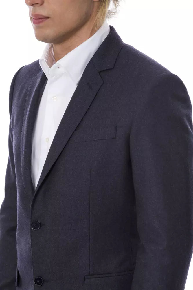 Verri Blue Wool Men Blazer