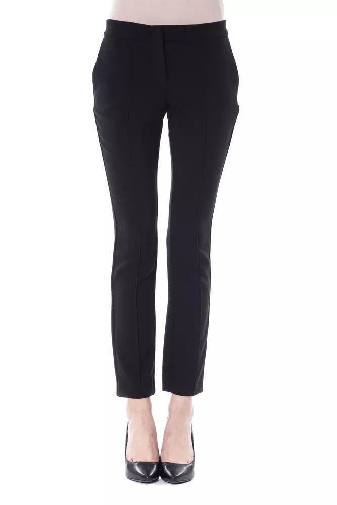 BYBLOS Pantalon skinny noir élégant avec détails uniques