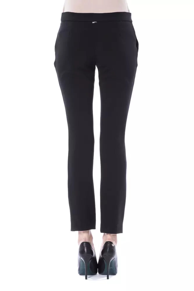 BYBLOS Pantalon skinny noir élégant avec détails uniques