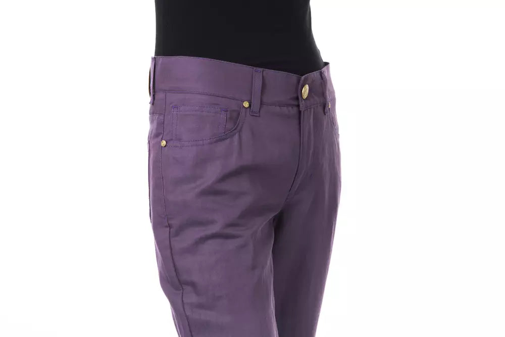 BYBLOS Pantalon chic violet en coton mélangé