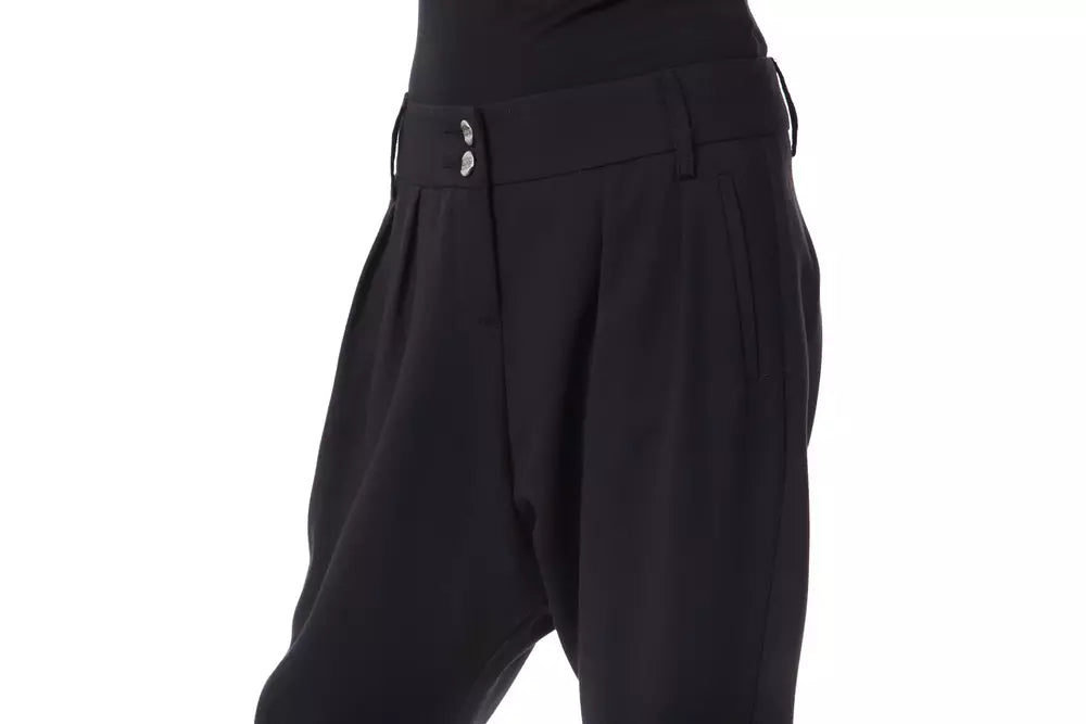 BYBLOS Pantalon noir surdimensionné élégant