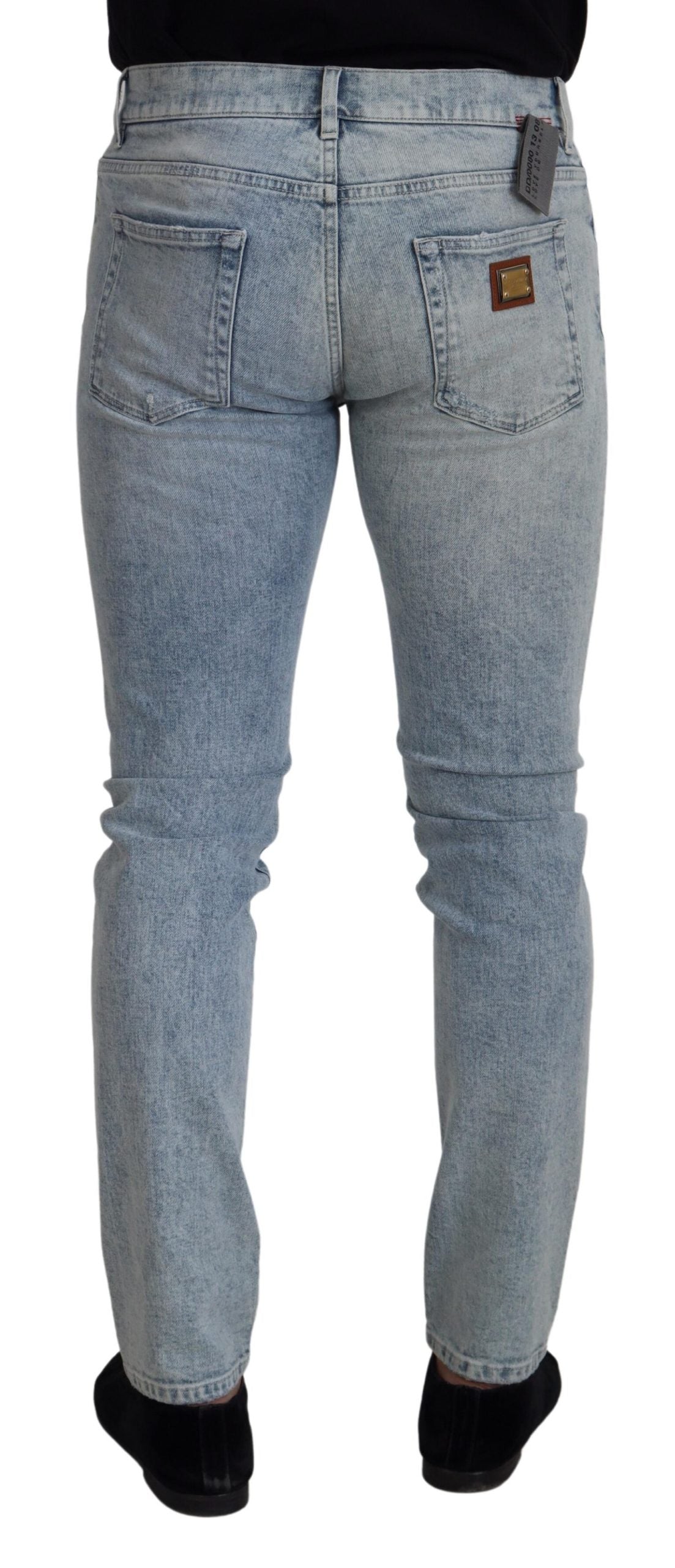 Dolce &amp; Gabbana Pantalon en denim bleu clair classique