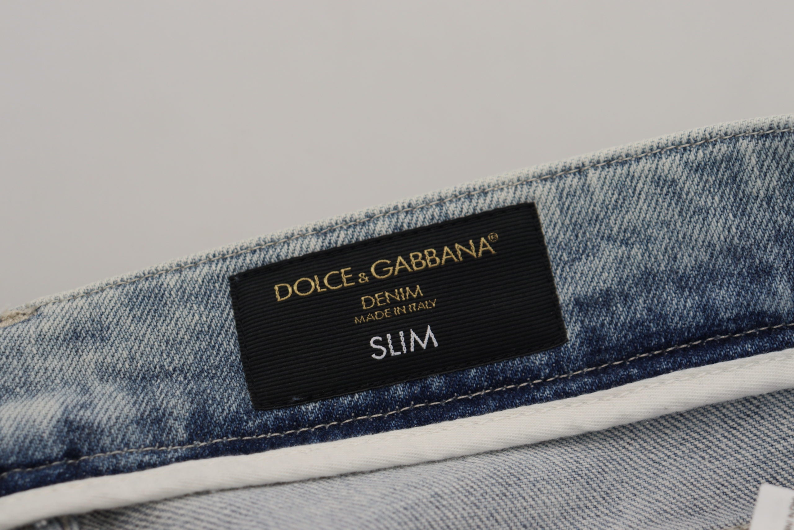 Dolce &amp; Gabbana Pantalon en denim bleu clair classique