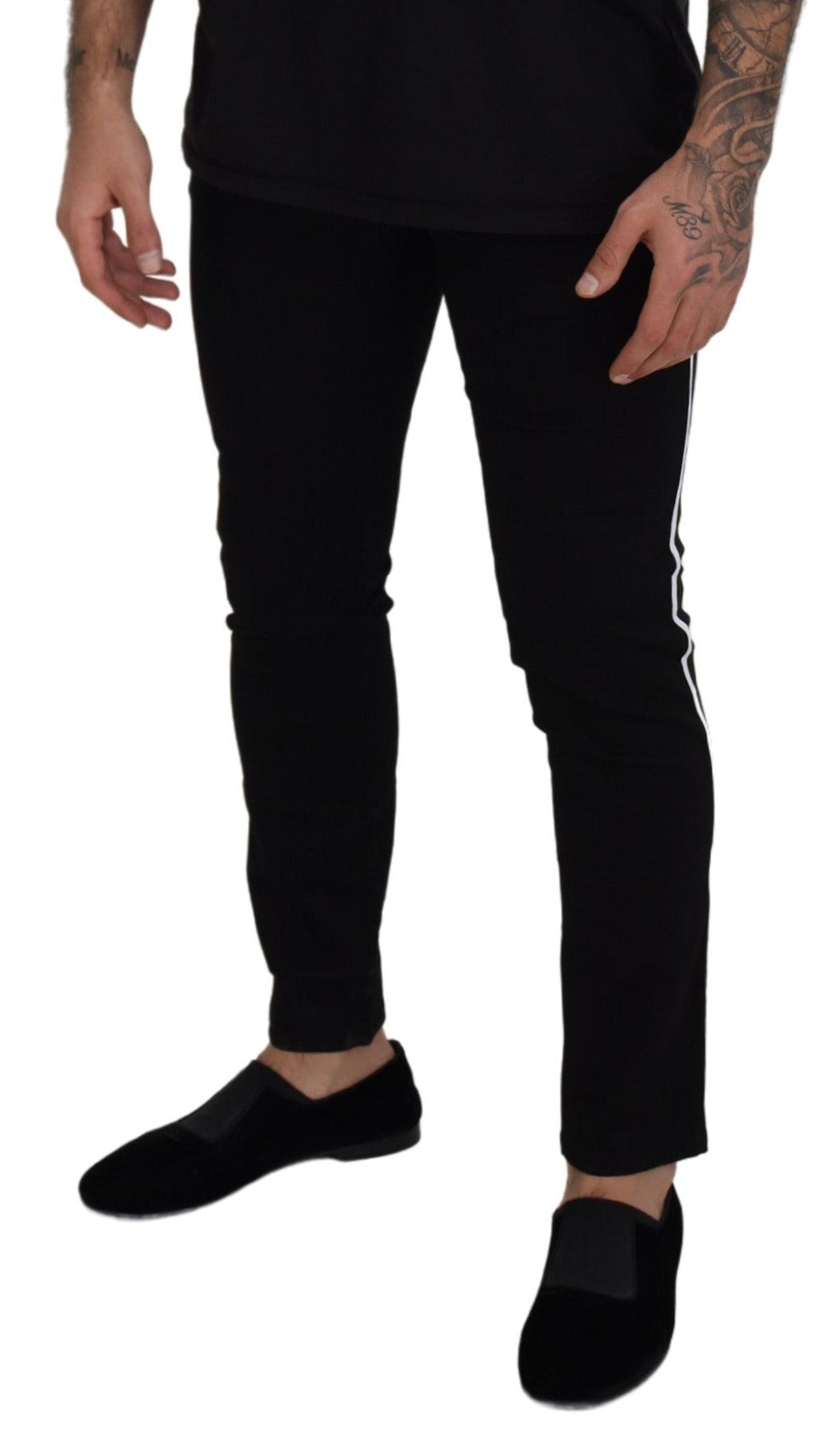 Dolce &amp; Gabbana Pantalon en jean coupe slim noir élégant