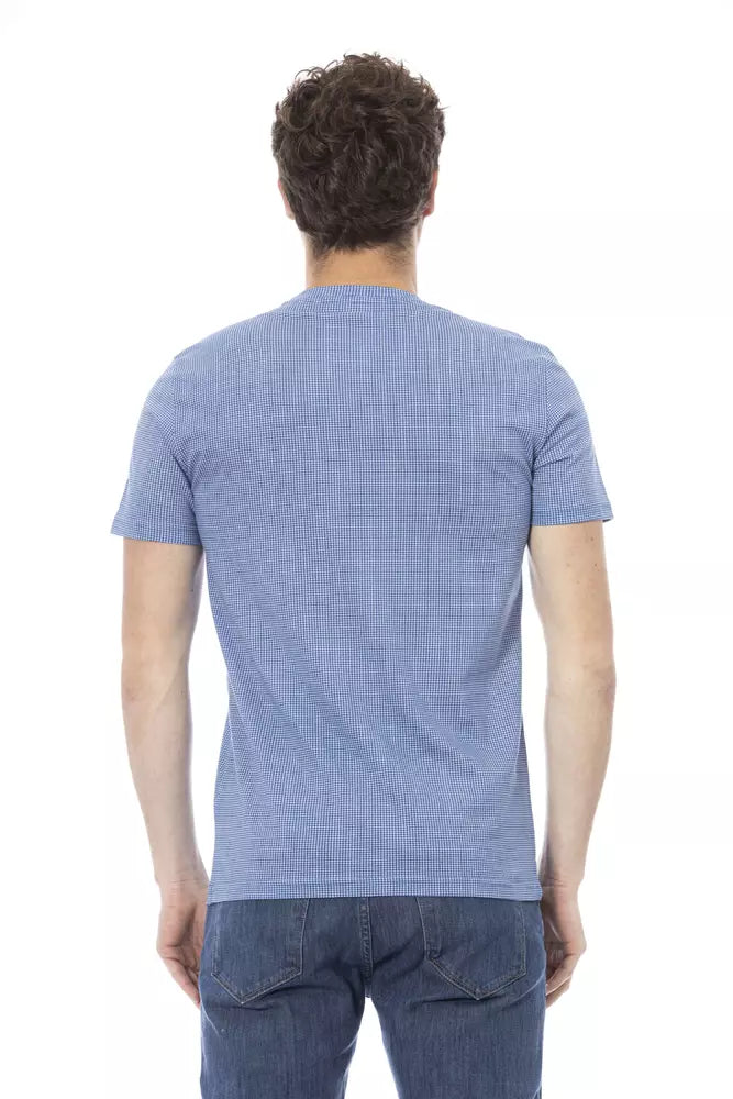 Baldinini Trend Elevated Casual T-shirt bleu clair avec imprimé sur le devant