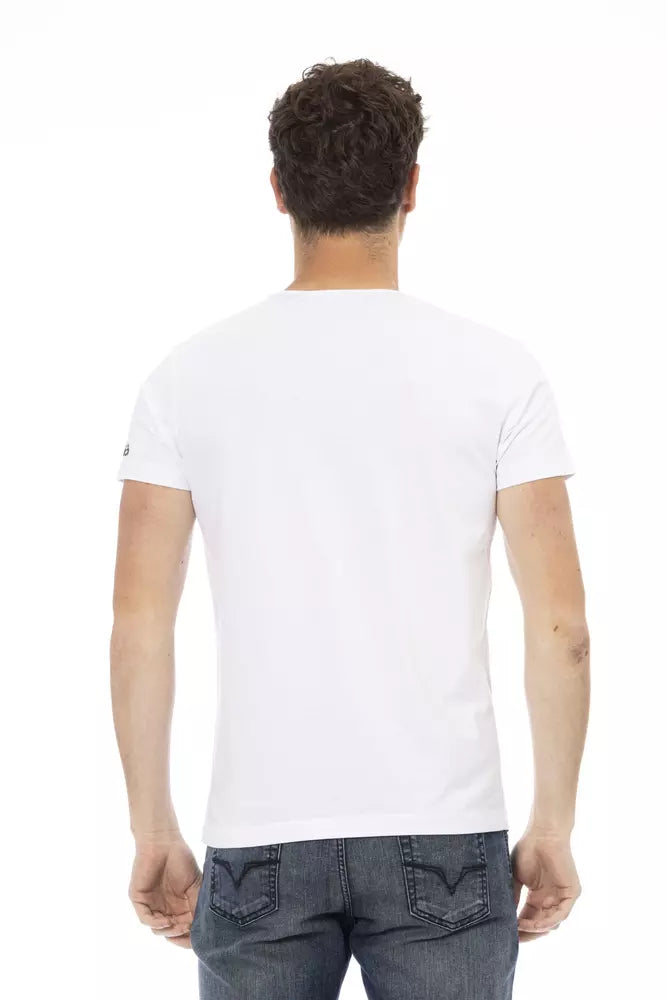 Trussardi Action T-shirt élégant en coton blanc à col rond