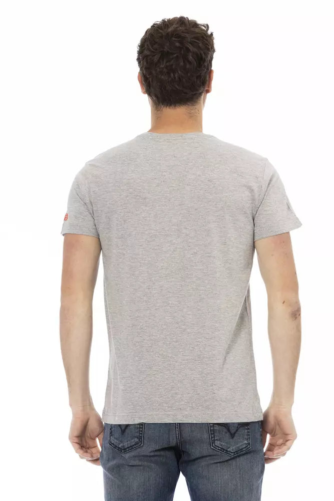 Trussardi Action Gray Cotton Men T-Shirt