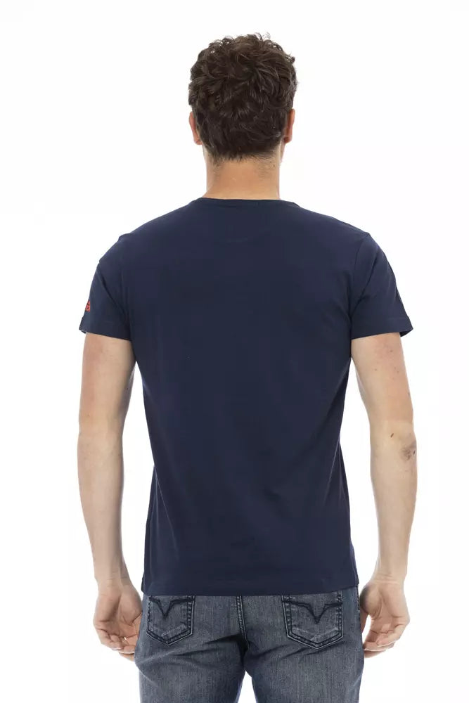 Trussardi T-shirt à manches courtes imprimé bleu Action Chic