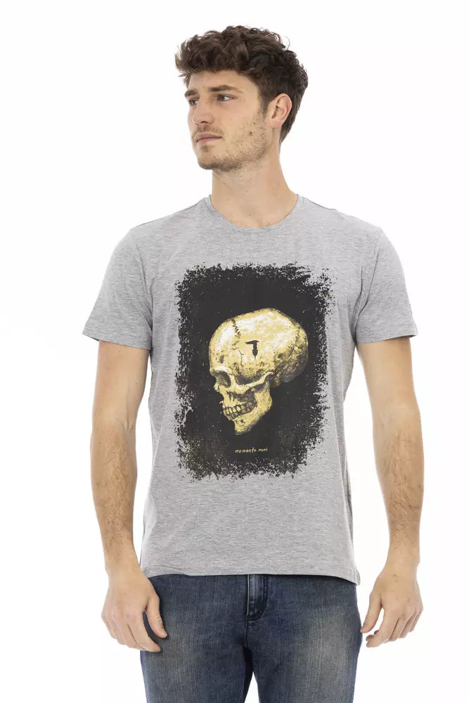 Trussardi Action T-shirt élégant gris à manches courtes et col rond