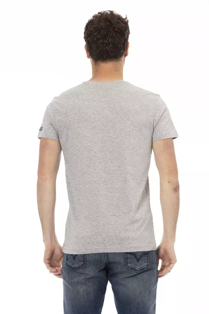 Trussardi Action Chic - T-shirt col rond en coton mélangé gris