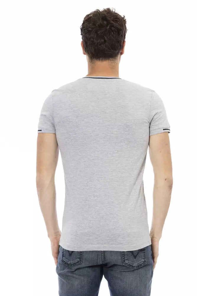 Trussardi Action T-shirt classique en coton mélangé à col en V