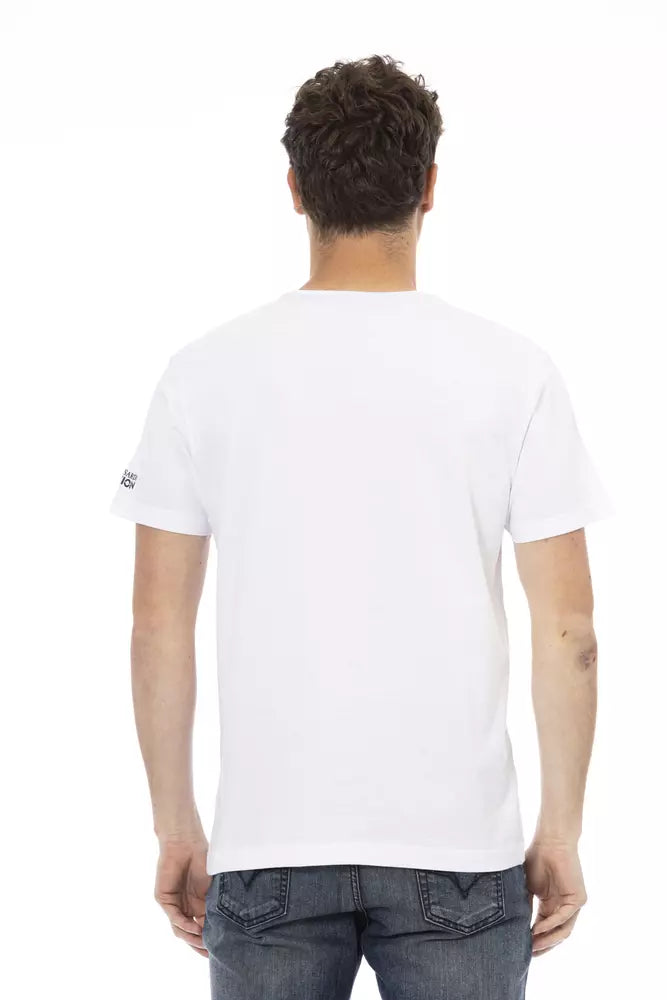 Trussardi Action T-shirt élégant en coton mélangé blanc pour homme