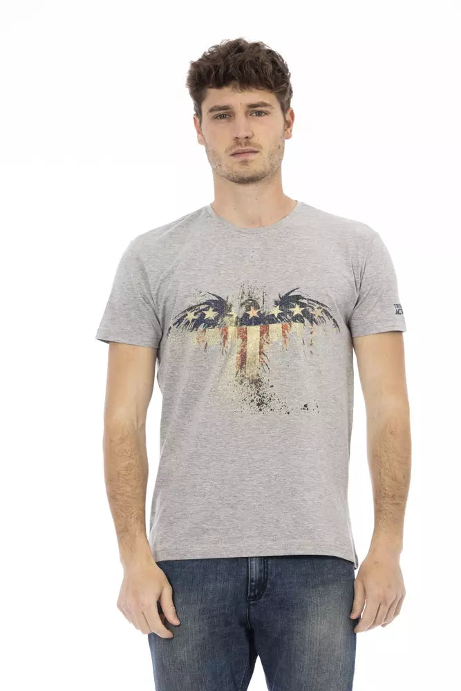 Trussardi Action Gray Cotton Men T-Shirt