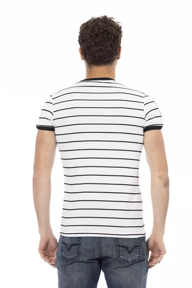 Trussardi Action - T-shirt blanc élégant avec imprimé audacieux