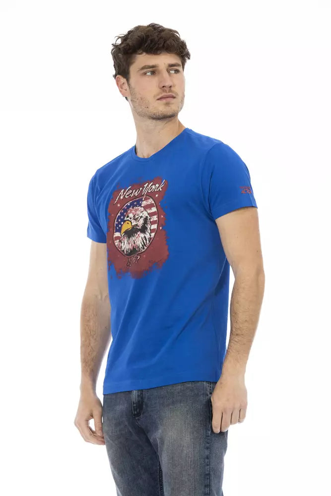 Trussardi Action Blue Cotton Men T-Shirt