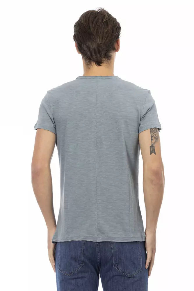 Trussardi T-shirt à poche Action Chic gris avec imprimé unique