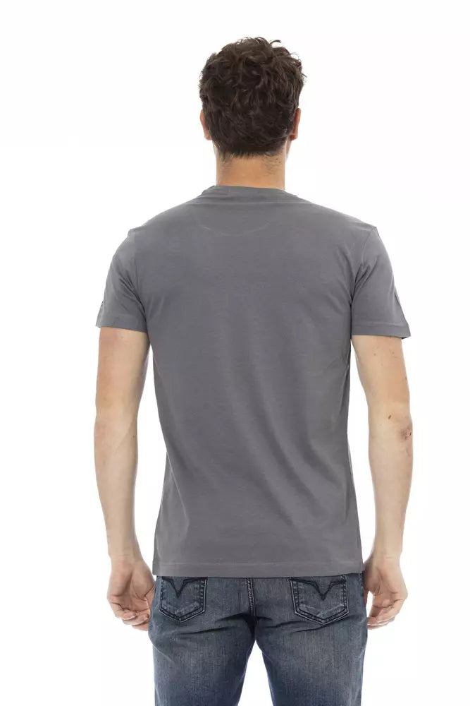 Trussardi Action Gray Cotton Men T-Shirt