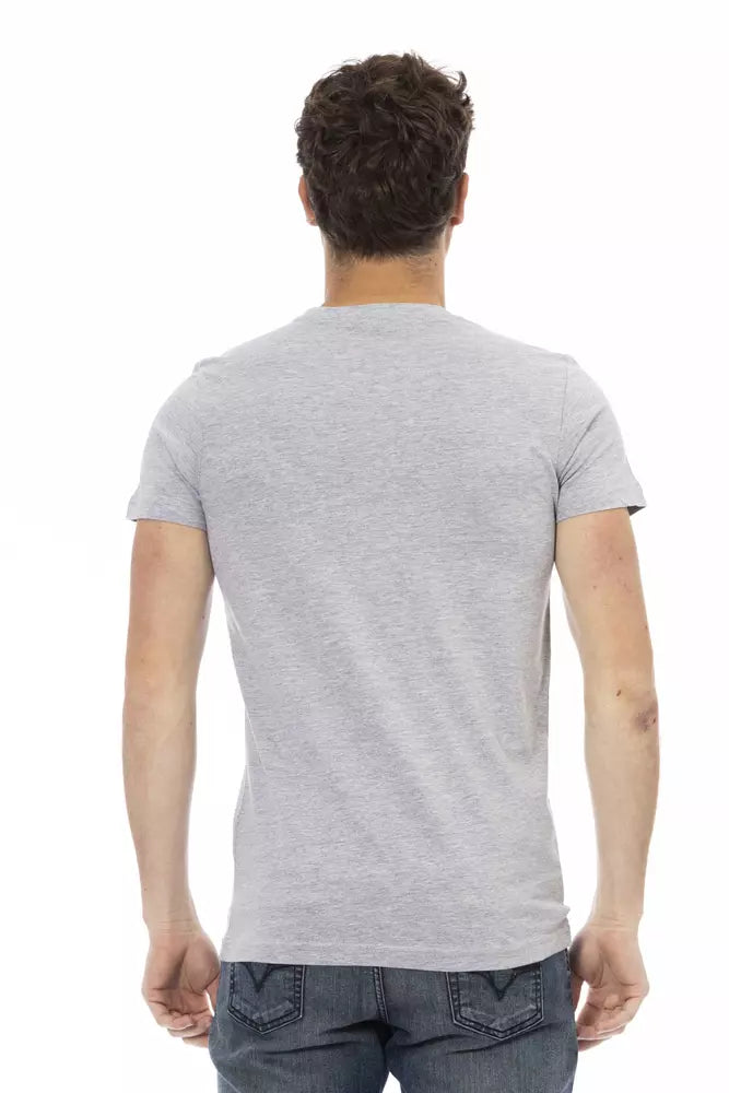 Trussardi T-shirt à manches courtes Action Chic Graphite avec imprimé sur le devant